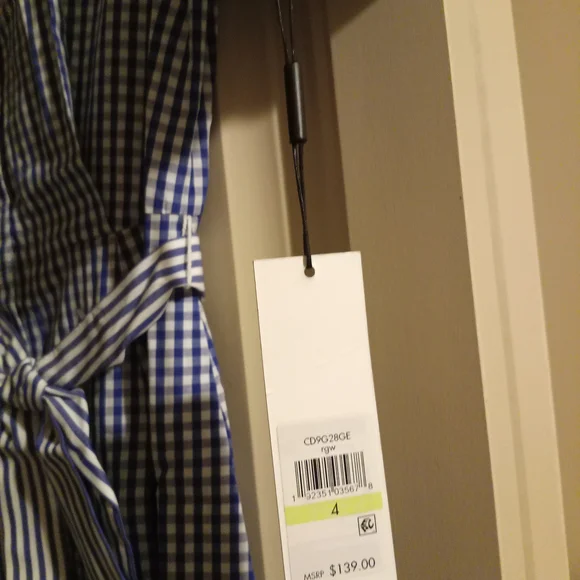 Blue Gingham Women's Dress - Picture 4 of 6